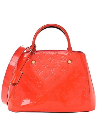 Louis Vuitton Orange Monogram Vernis Patent Leather Montaigne (Authentic Pre- Loved)