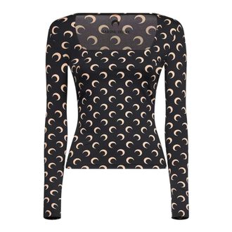 Marine Serre Dames, Tops, Zwart, Maat: XS Jersey