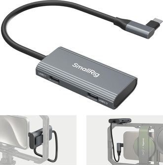 OEM Hub Usb-c 4 En 1 Con Soporte Para Zapata Fr&iacute;a, Hub Multipuerto Tipo C Con 100 W Pd/usb-c 3.1/usb-c 2.0 Con 2 Adaptadores De Audio, Para Grabaci&oacute;n M&oacute;vi