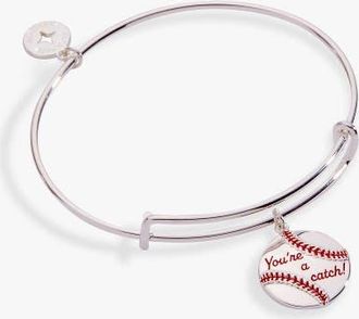 Alex and Ani Youre A Catch Baseball Charm Bangle in Silver at Nordstrom