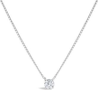 House of Brilliance 14K Gold Floating 1/2 Cttw Lab Grown Diamond Solitaire Pendant Necklace - 18 Inches in White at Nordstrom