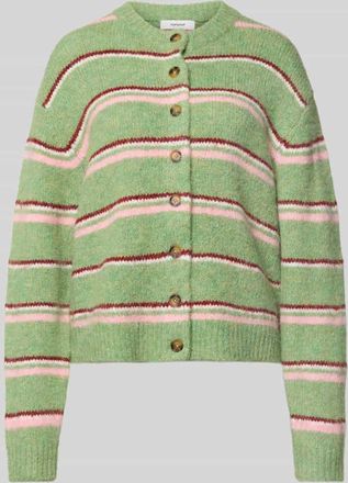 Topshop Cardigan mit Streifenmuster Modell CARO in Hellgruen Melange, Gr&ouml;&szlig;e XS