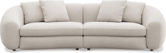 Castlery Fable Sofa Customized, (Performance Fleece) Cream, Spill Resistant, Ultra Deep Seats for Sofas by Castlery