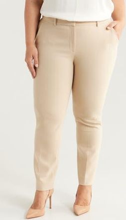 Lafayette 148 New York Manhattan Stretch Wool Cigarette Pants in Plaster at Nordstrom Rack, Size 12