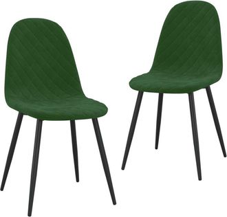 vidaXL Sillas de comedor 2 unidades terciopelo verde oscuro Vidaxl