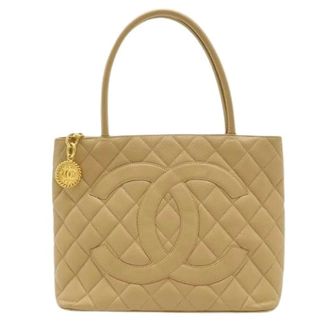 Chanel Pre-owned Tote Bags, female, Beige, Size: ONE SIZE Pre-owned Matelasse Caviar Leather Tote Bag