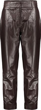 Moorer Lederbroek - Dames - Leren Broeken - Bruin - XS - Katoen - Broeken
