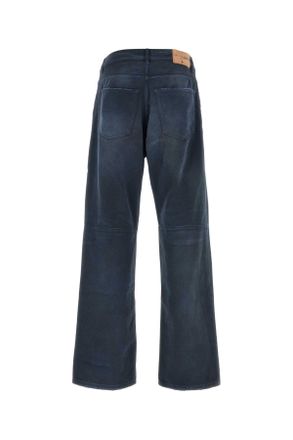 Balenciaga Mens Blue Denim Jeans Navy-Dirty Dark Navy/dirty