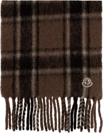 Moncler Alpaca Blend Sjaal - Heren - Wintersjaals - Bruin - ONE Size - Nylon - Accessoires