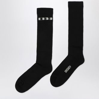Rick Owens Black cotton socks with logo
