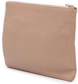 Burberry Pre-owned Leren Clutch - Dames - Vintage Clutch - Beige - ONE Size - Leer - Vintage