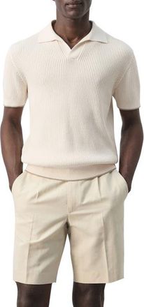 Mango Tipped Cotton Blend Polo in Sand at Nordstrom, Size X-Large