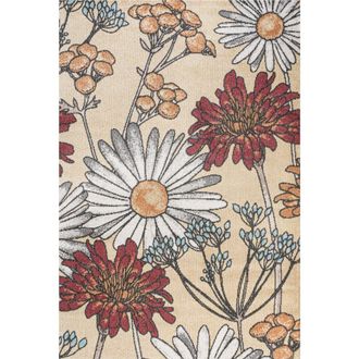 Jonathan Y Designs Giglio Modern Botanical Flower Area Rug in Yellow/ivory/red at Nordstrom, Size 4Ft 0In X 6Ft 0In