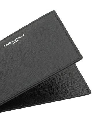 Saint Laurent Mens Wallet Black Calfskin Calf Leather