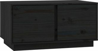 vidaXL Mesa De Centro Madera Maciza De Pino Negro 80x50x40 Cm Vidaxl