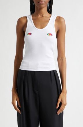 HommeGirls x Fruit of the Loom Classic Double Logo Tank in White at Nordstrom, Size X-Small