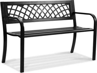 OEM Gartenbank Terrassenbank Aus Metall, 1163 Mm Parkbank Ruhebank 218 Kg Tragkraft, 3 Personen Garten- Und Parkbank Mit R&uuml;ckenlehne & Armlehnen, Vintage 
