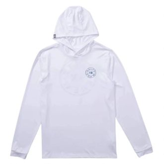 Salty Crew Lurking SunShirt Mens White Cotton Hooded Long Sleeve GBO1043