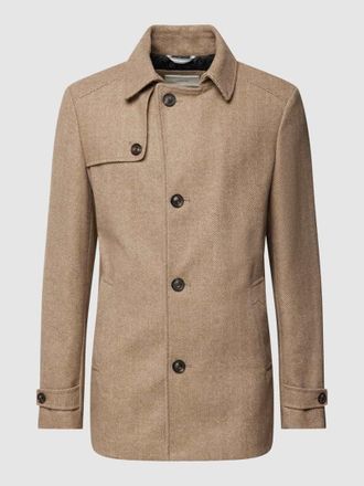 s.Oliver Black Label Kurzmantel mit &Auml;rmelriegeln in Beige, Gr&ouml;&szlig;e 56