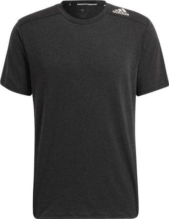 adidas Mens adidas Sports Gym Round Neck Short Sleeve Black T-Shirt HB9204