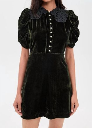 Sea New York Norabelle Velvet Mini Dress In Olive