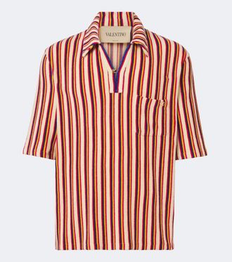 Valentino Striped terry polo shirt