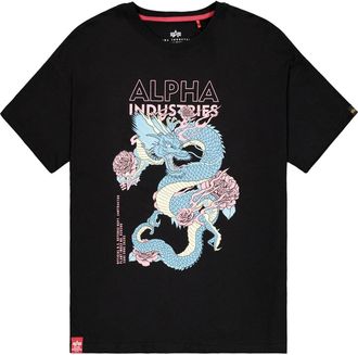 Alpha Industries T-Shirt ALPHA INDUSTRIES Heritage Dragon OS T Women, Damen, Gr. XS, schwarz, Obermaterial: 100% Baumwolle, Shirts T-Shirt