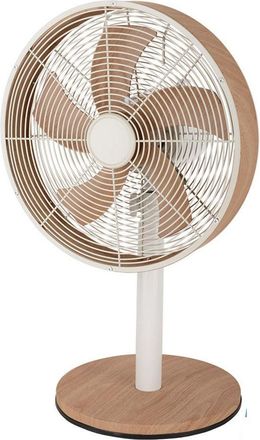 Fabrilamp Ventilador Sobremesa Alca&ntilde;iz Blanco/haya 3vel.45w 5 Aspas Oscilante Y Rotatorio 59x35x28cm