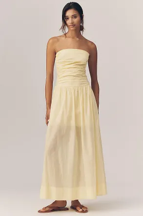 Sundry Voile Ruched Maxi Dress
