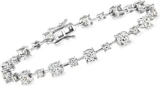 Ross-Simons CZ Station Bracelet in Sterling Silver