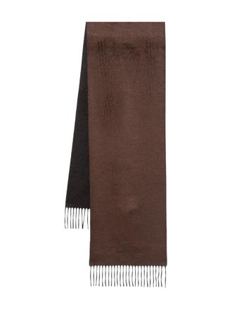 Corneliani fringed scarf - Brown