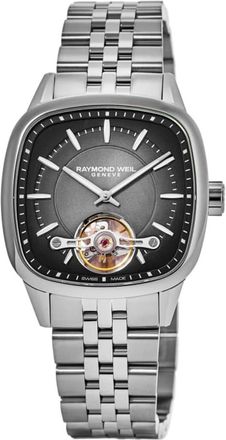 Raymond Weil Freelancer Automatic Black Open Heart Dial Stainless Steel Mens Watch 2790-ST-20051