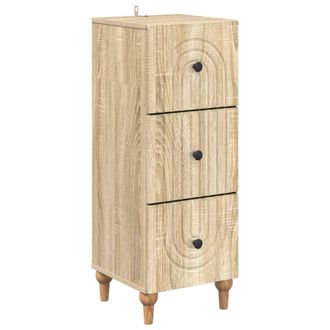 vidaXL Cajonera 33 X 34,5 X 90 Cm Madera De Ingenier&iacute;a Roble Sonoma Vidaxl