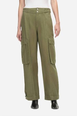 Frame Denim Wide Leg Cargo Jeans In Poblano