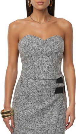JLUXLABEL All You Need Tweed Corset in Light Grey at Nordstrom, Size Medium