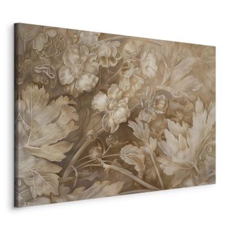 OEM Imagen - Adornos Florales Tallados En Delicados Tonos Sepia Y Marr&oacute;n / Adornos Florales Y Vegetales Tallados