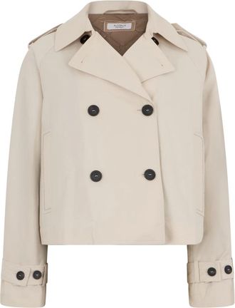 PESERICO Light Jackets, female, Beige, 2XL, Double-Breasted Trench Jacket