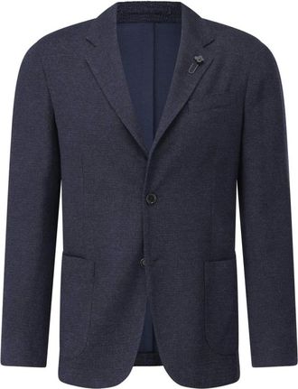 Lardini Jassen, Heren, Blauw, L, Tweed, Tweed-Optik Slim-Fit Jas