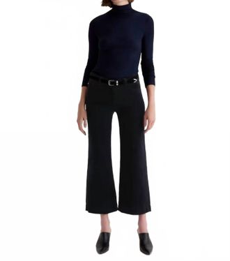 AG - Adriano Goldschmied Saige Wide Leg Crop Corduroy In Super Black