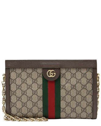 Gucci Beige GG Supreme Canvas Ophidia Medium Chain Shoulder Bag (Authentic Pre-Loved)