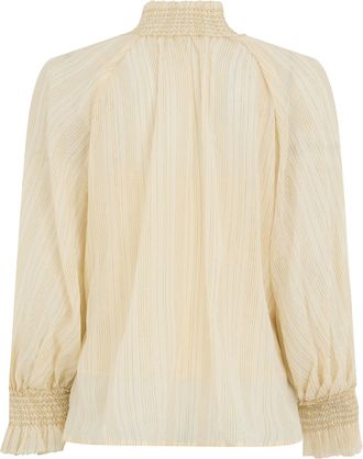 Zimmermann Womens Cotton-Silk Blouse Cream Blouses Shirt