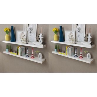vidaXL Estantes De Pared 4 Unidades Blanco 120 Cm Vidaxl