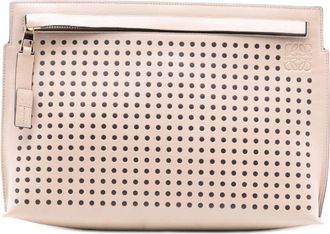 Loewe Pre-owned Loewe Perforated Leather Anagram Clutch Ladies 061607