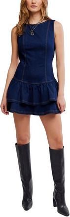 Free People Slow Burn Denim Minidress in Ultramarine Wash at Nordstrom, Size X-Small