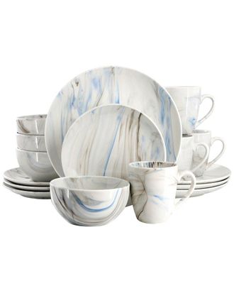 Elama Fine Marble 16pc Porcelain Dinnerware Set