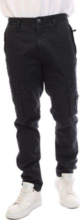 Stone Island Mens Slim-Fit Cargo Pants in Black Polycotton - Size 33W/32L