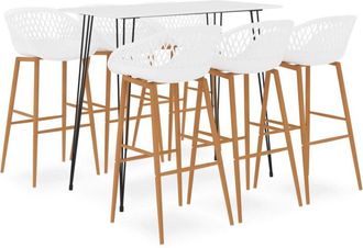 vidaXL 7 Piece Bar Set White Vidaxl