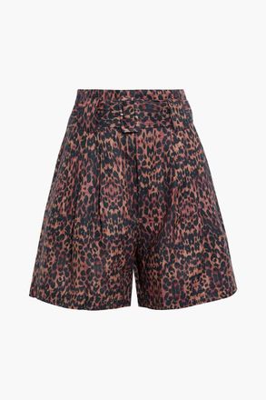 Solid & Striped The Talia belted leopard-print linen shorts - Animal print - L