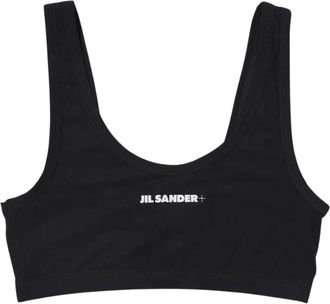 Jil Sander Minimalistische Zwarte Badpak - Dames - Sport BHs - Zwart - S - Fitness