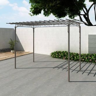Berkfield Home Rose Arch Garden Arbor Steel Garden Decoration in Silver